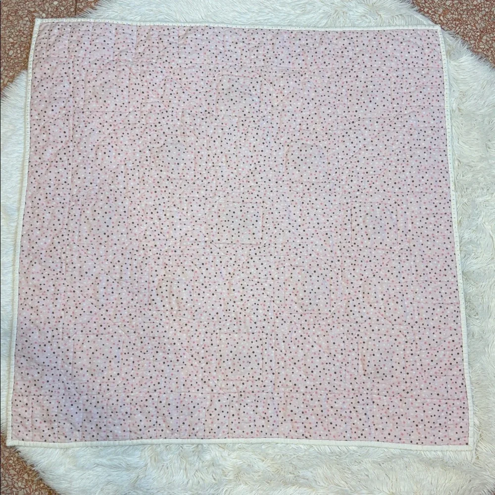 Handmade Patchwork Baby Quilt Embroidered Animal Cotton Flannel 35” x 35”
